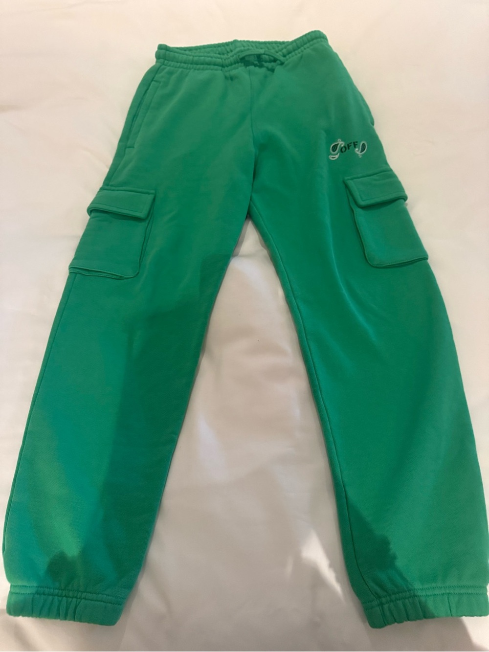Off-White Kids Green Cargo Sweatpants